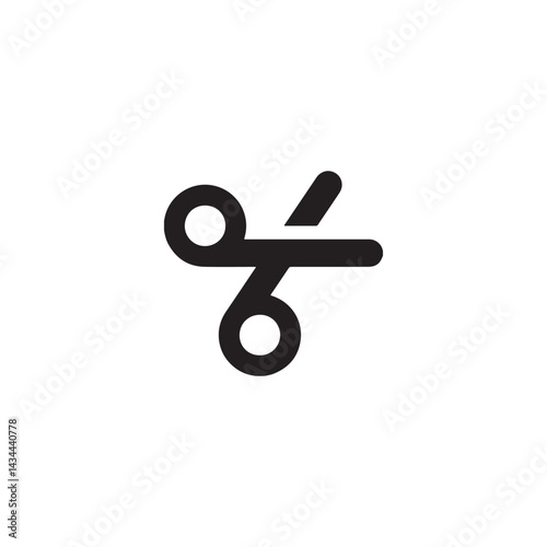 Simple black scissor cutting icon Vector