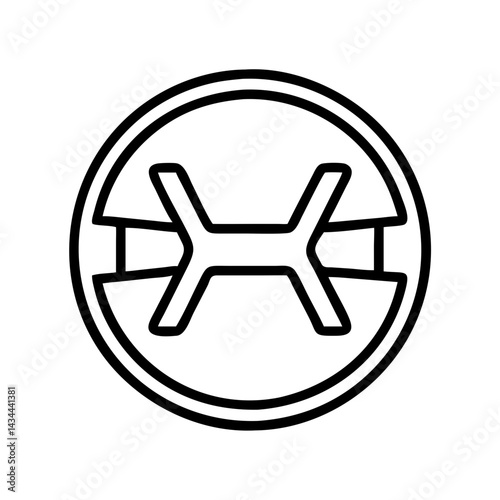 Abstract geometric logo design with circle outline for modern brand identity and company mark