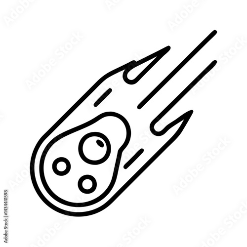 Meteor shower vector illustration, falling comet icon, space object, astronomy and science graphic