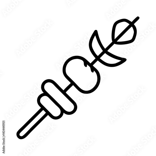 Delicious kebab skewer with meat and vegetables grilled barbecue food vector illustration icon design