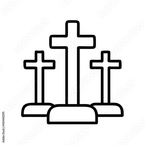 Christian crosses vector illustration religious symbol faith sign crucifix outline drawing vector graphic design christianity