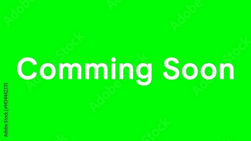 Comming Soon text green screen animated video