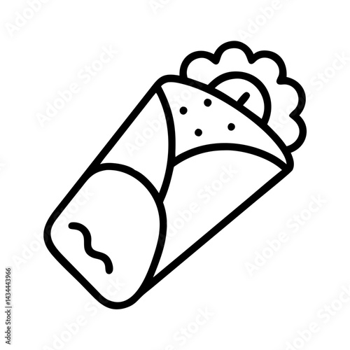 Delicious shawarma wrap vector icon illustration for food and restaurant design projects use, free