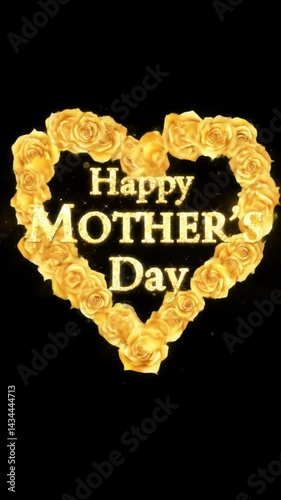 Wallpaper Mural Vertical elegant Mother's Day animation with golden rose petals Torontodigital.ca