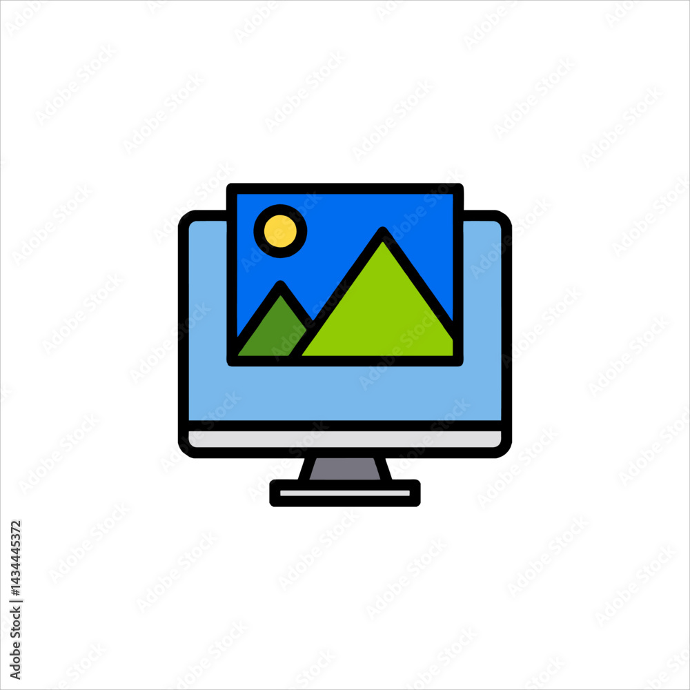 computer monitor with arrow computer monitor with arrow