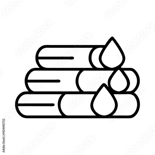 Stack of towels with water drops spa wellness bathroom hygiene clean soft cotton fabric textile