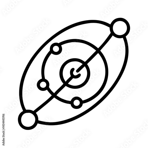 Abstract galaxy system icon vector illustration for astronomy science and education design