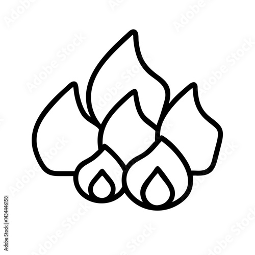 Outline fire flames bonfire campfire burning hot heat warm danger energy inferno blaze icon vector illustration