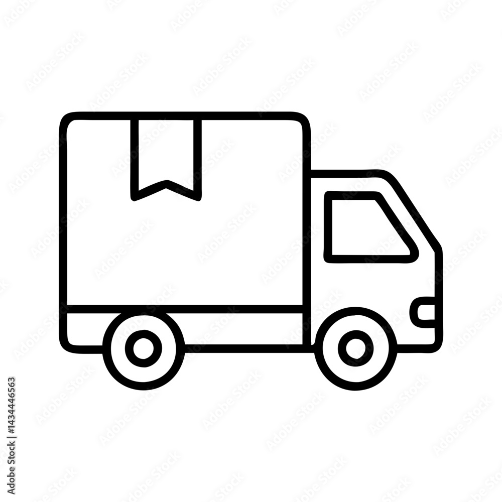 Delivery truck shipping vehicle transport logistics cargo freight service moving van automobile icon