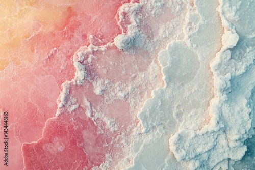 Foto Pink and white salt formations create a stunning abstract texture, a natural work of art