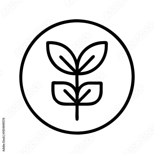 Plant sprout icon vector illustration of growing plant in circle for nature and growth concept