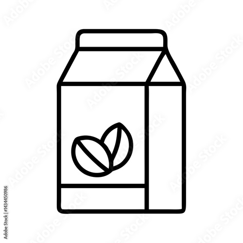 Vector graphic of almond milk carton illustration, dairy free milk alternative concept drawing design