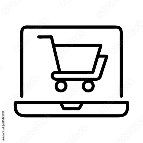 Online shopping cart on laptop for ecommerce retail store digital marketing business sale buy
