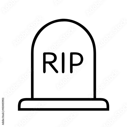 Illustration of tombstone rip graveyard death halloween funeral memorial cemetery gravestone icon vector