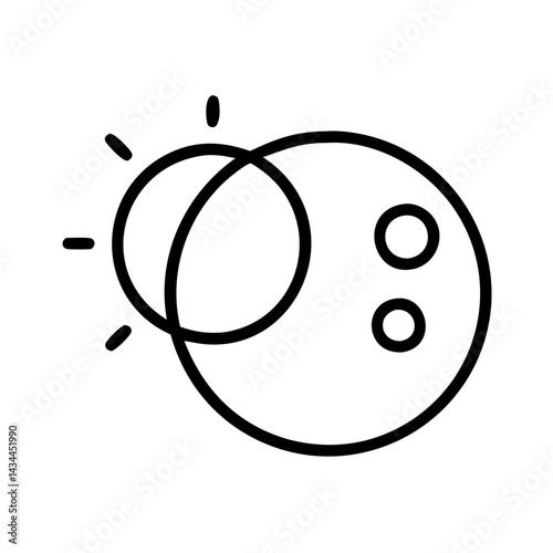 Sun moon eclipse vector icon astronomy astrology celestial event night sky outline design graphic 90