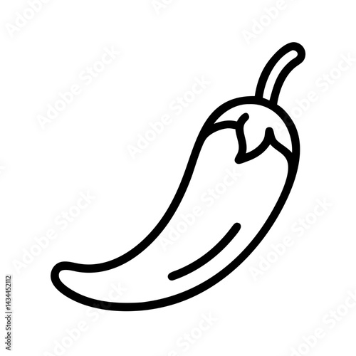Chili pepper vector icon illustration for spicy food ingredient and cooking recipe design element