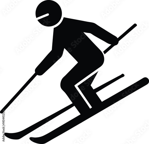 skier skiing vector illustration