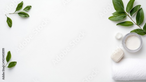 Clean skincare and spa products on white background