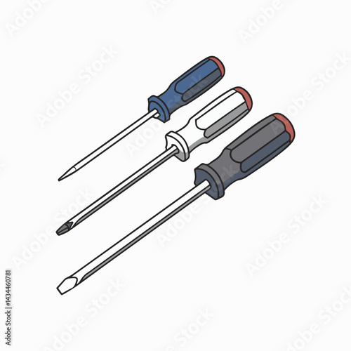 hex screwdriver vector art illustration
