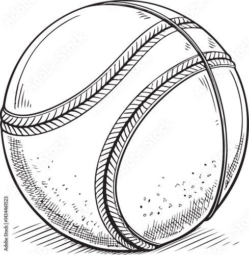 bouncy ball Black and White Vector Illustration, Sketch Drawing Line Linear Symbol Icon Engraving, Hand-drawn Isolated
