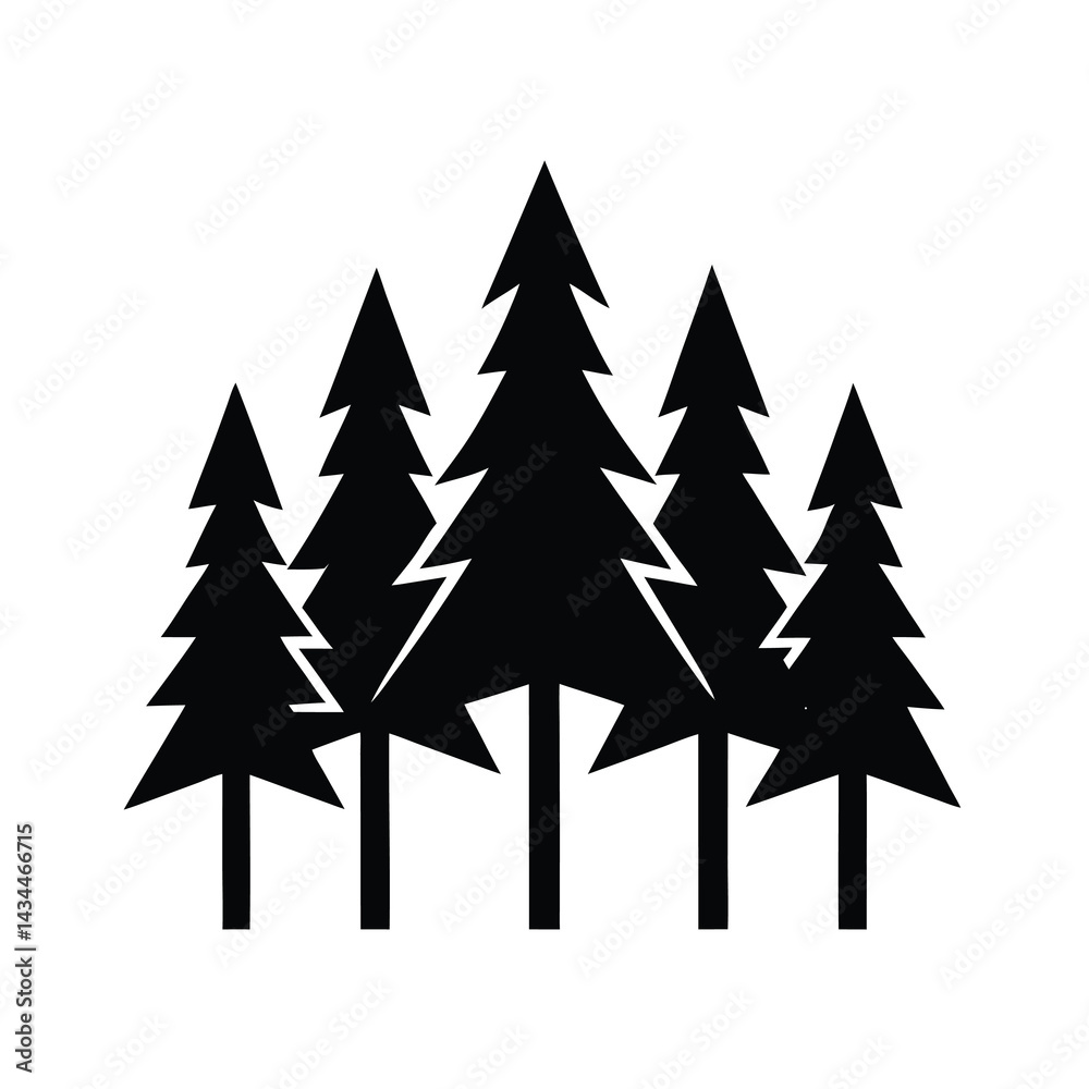 Fototapeta premium Forest Tree Silhouette for Nature Design
