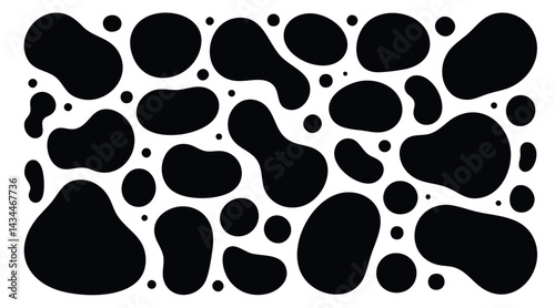 Organic shape round form set. Liquid organic blob