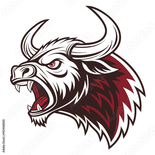 Angry bull head graphic design