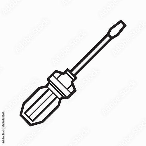 hex screwdriver vector art illustration