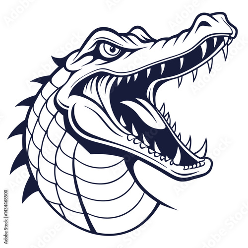 Angry crocodile head graphic