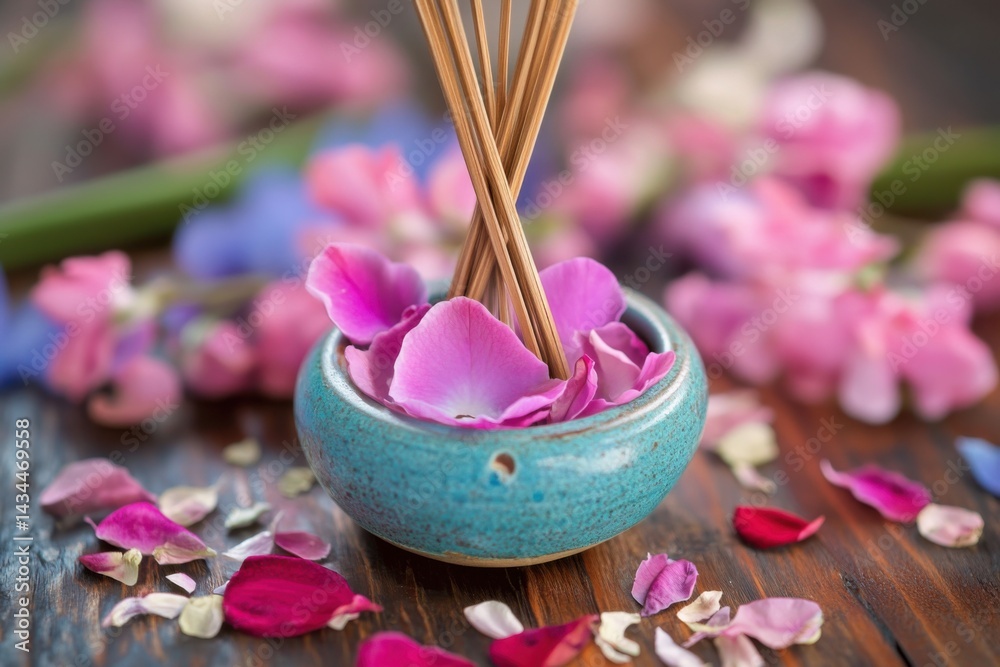 Aromatic Floral Arrangement with Incense Sticks