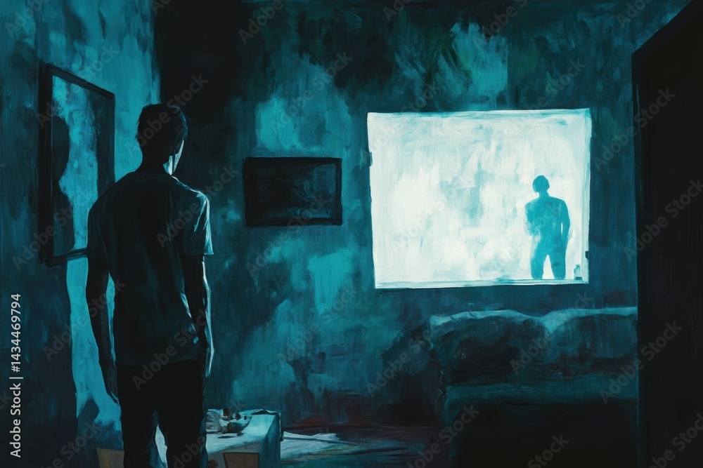 Mystery in Abstract Shadowy Room