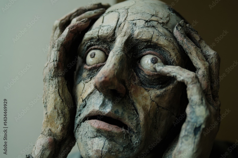Distressed Clay Sculpture Art
