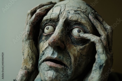 Obraz na płótnie Distressed Clay Sculpture Art w salonie
