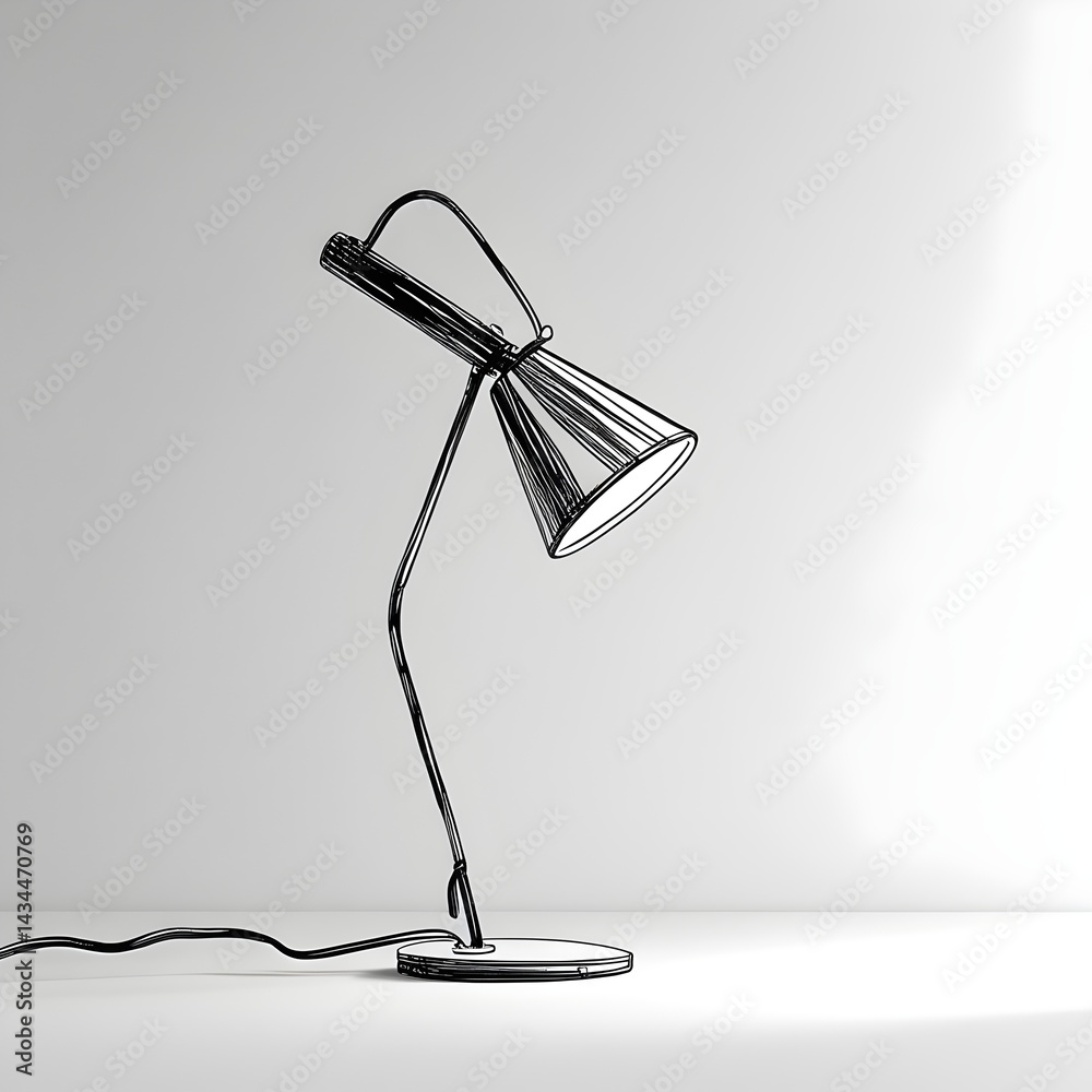 Obraz premium black office desk lamp