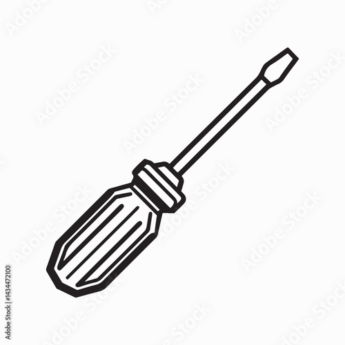 hex screwdriver vector art illustration