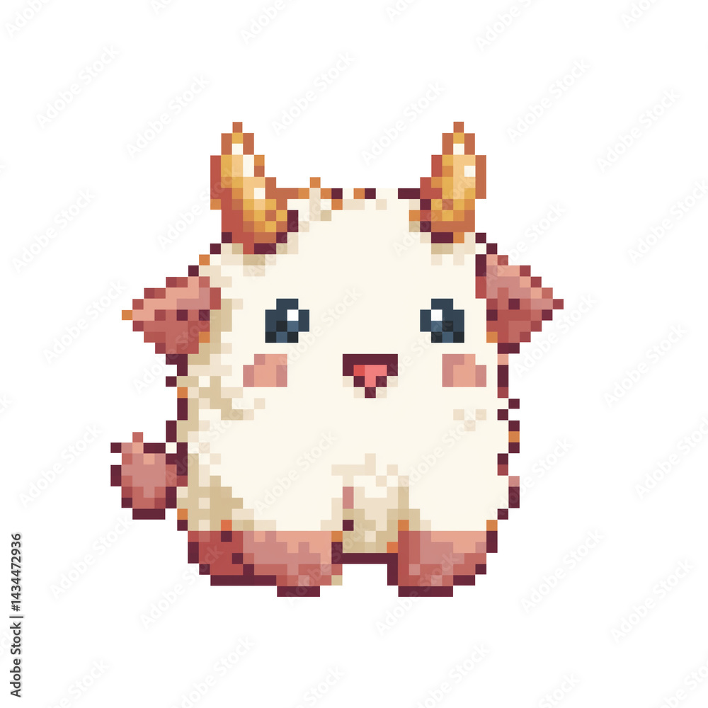 PNG Pixel art 8-bit cute demon on white background isolated PNG Pixel art 8-bit cute demon on white background isolated