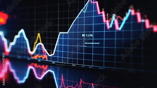 Stock market trends displayed on a digital screen
