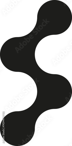 Four black-filled circles merged in a zigzag pattern with visible spaces between the shapes.
