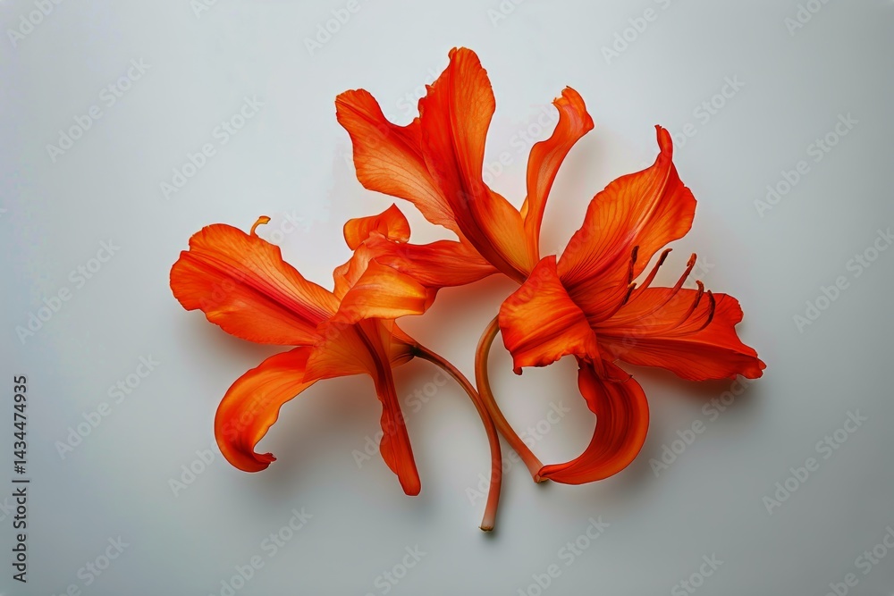 Beautiful Orange Lilies Arranged on a Plain Background Create a Stunning Floral Display