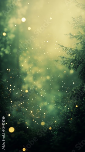Mysterious Forest Glade With Floating Particles Illuminated by Soft Light