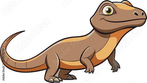 illustration of a cartoon-style Komodo dragon.