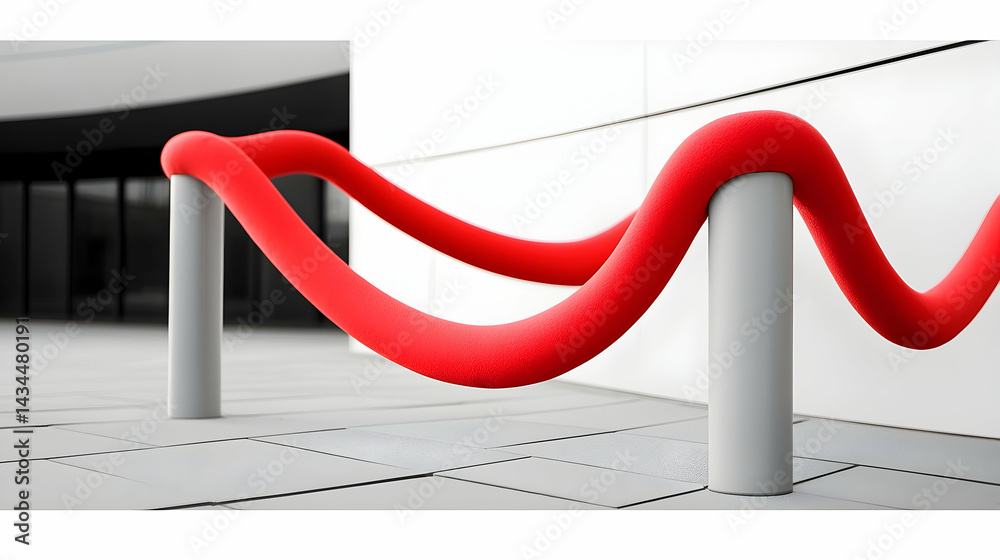 Fototapeta premium Red Velvet Ropes and Stanchions at Entrance