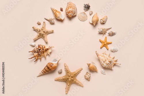 Assorted seashells and star...