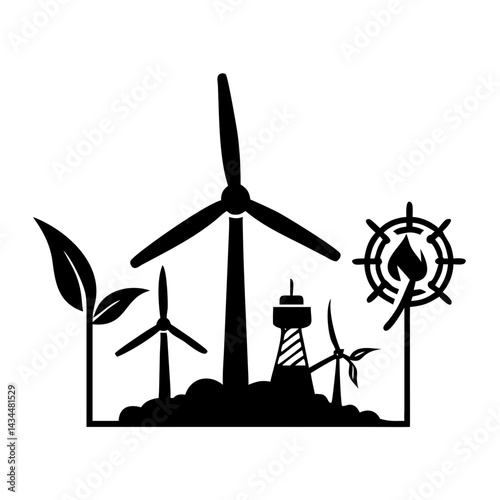 alternative energy icon, alternative energy silhouette vector illustration-simple silhouette illustration of alternative energy,alternative energy vector