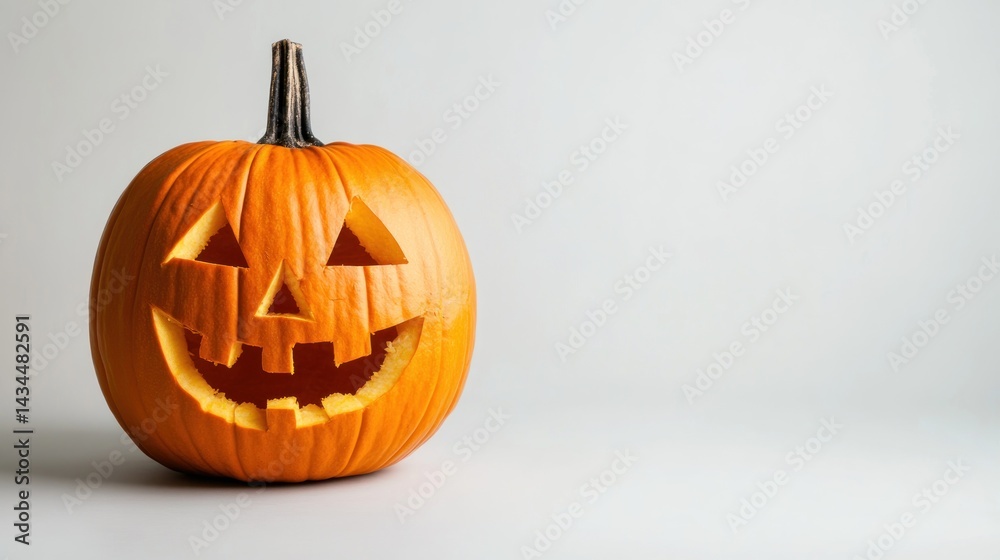 Smiling jack-o'-lantern on plain background Smiling jack-o'-lantern on plain background