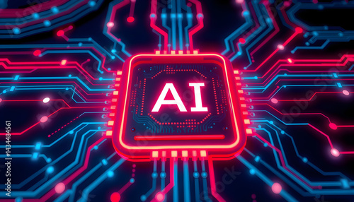 AI Learning and Artificial Intelligence. Business, Modern Technology, Internet and Networking.