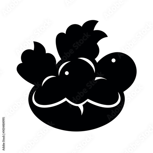 chicken nuggets black vector silhouette