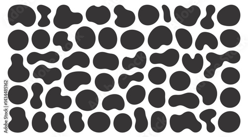 Organic shape round form set. Liquid organic blob photo