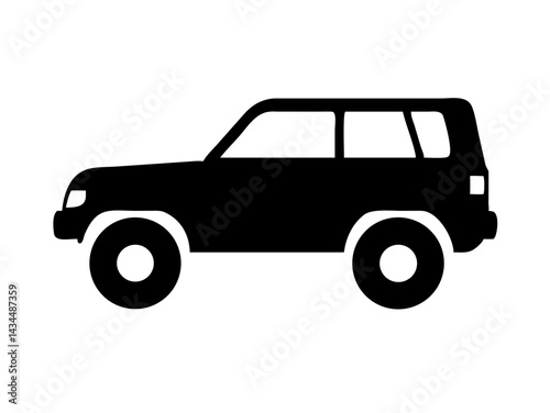 Rugged SUV Offroad Vehicle Silhouette Icon
