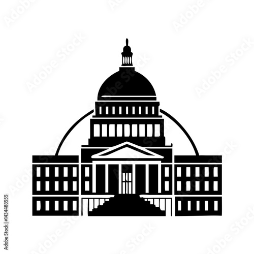 capitol building icon, capitol building silhouette vector illustration-simple silhouette illustration of capitol building,capitol building vector